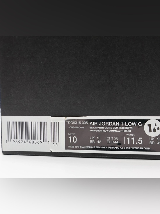 Air Jordan 1 Low Men’s Golf Shoes DD9315-005 Black Gum Mens size 7 9.5 10 main image 10